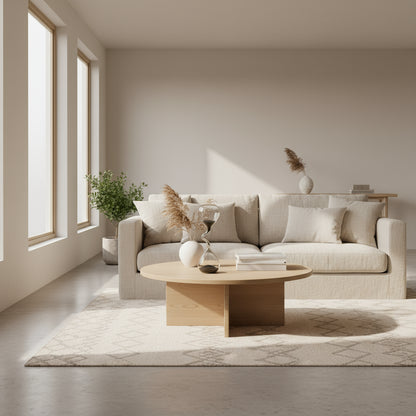 Spiral glass hourglass with sand on a neutral background