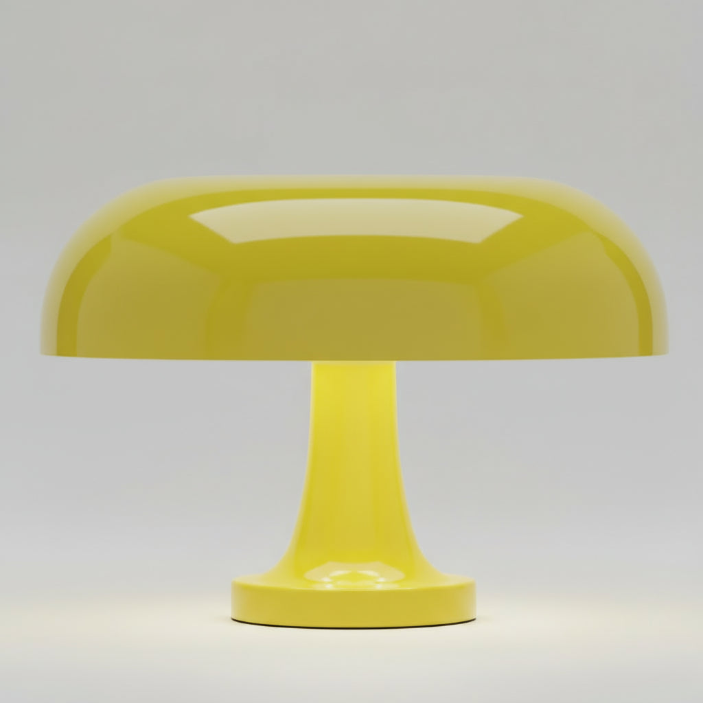 Yellow table lamp on a beige background