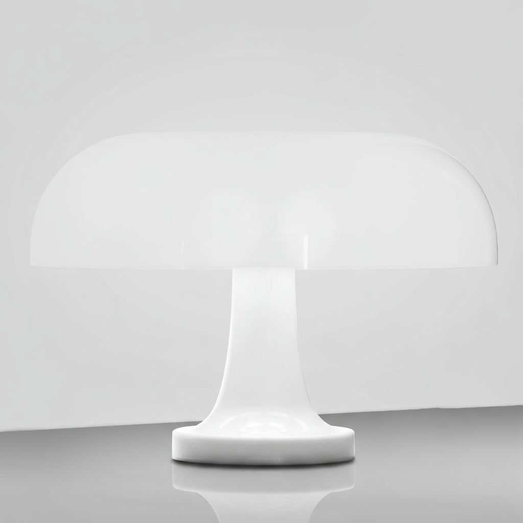White table lamp on a beige background
